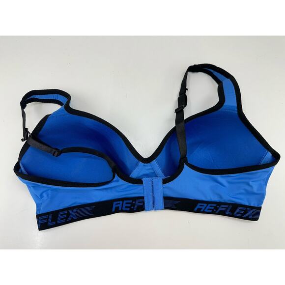 ReFlex Womens Bra Size 1X Blue Padded Sports Bra Adjustable - Picture 5 of 9